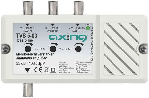 1St. AXING TVS 5-03 Mehrbereichsverstaerker 33 dB