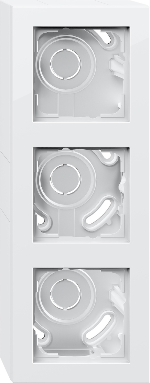 1St. Gira 106329 AP-Gehäuse 3f + Rahmen Gira E2 Reinweiß