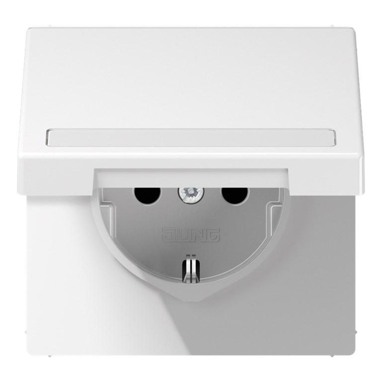 1St. Jung LS1520BFNAKLWW  Steckdose 16A  250V Klappdeckel Schriftfeld bruchsicher LS 1520 BFNAKL WW