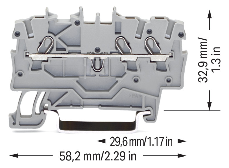 100St. WAGO 2000-1301 3-Leiter-Durchgangsklemme 1 mm2