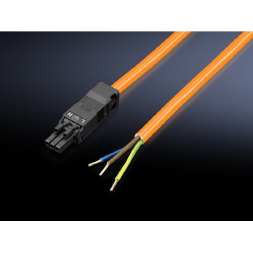 1Pk 5 Stück Rittal Anschlußleitung 3m SZ 2500400 f.Einspeisung 3polig 100-240V UL