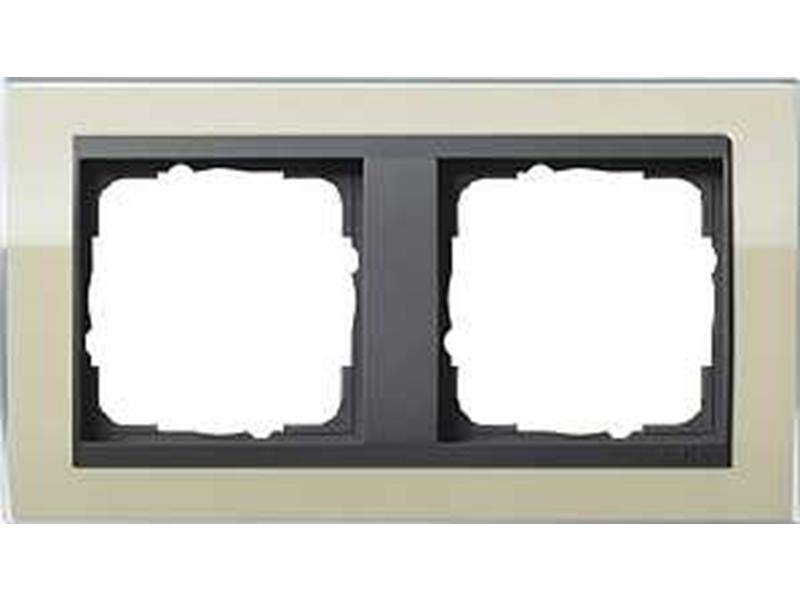 1St. Gira 0212778 Rahmen 2fach für Anthrazit Gira Event Klar Sand