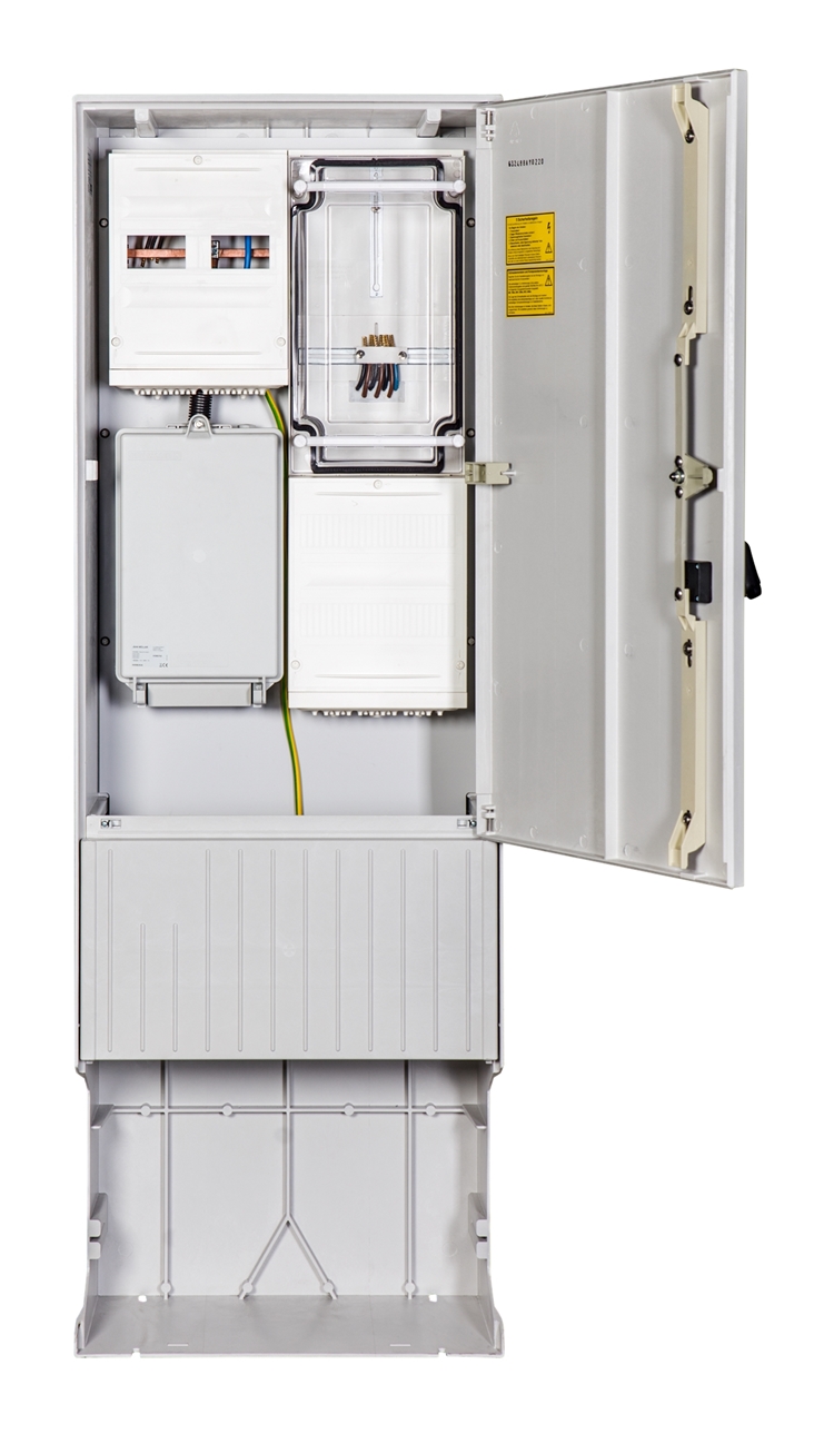 1St. F-Tronic ZSA172-2-ZK-HAK-HG Zähleranschlusssäule 2-feldrig, H=1710mm, 3.HZ, Haube geschl., ZSA172-2-ZK-HAK-HG 7160017