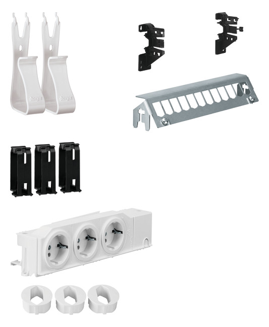 1St. Hager UM00M2 Multimedia Kit, univers, mit 3xSteckdose