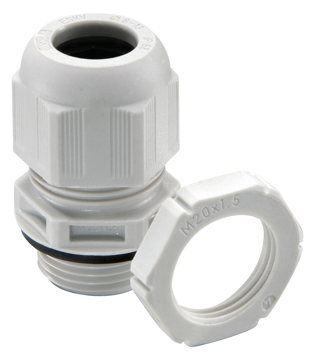 10St. Wiska 10066529 Kunststoffkabelverschraubung M40 RAL 7035 ESKV-SET 40