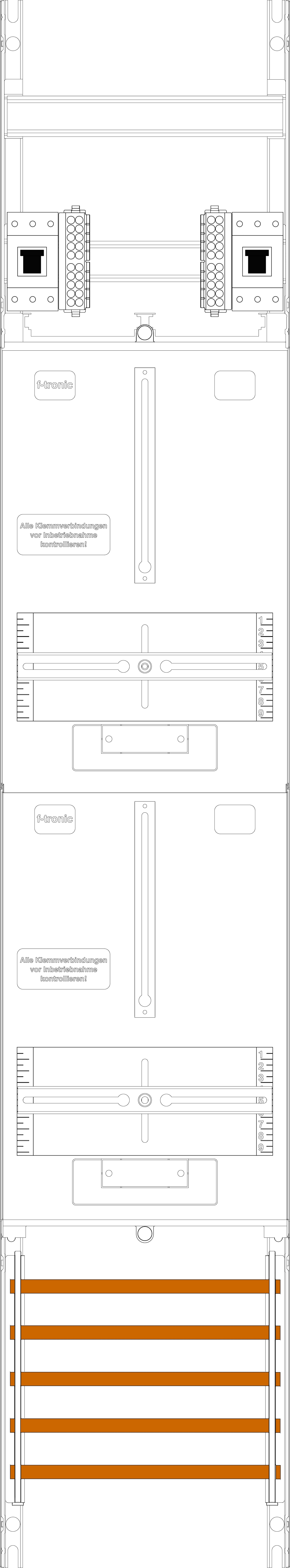 1St. F-Tronic Z16-HSP Zählerfeld Z16-HSP, 1-feldrig, H=1350mm, 2-3.HZ, 2 HSP 7143355