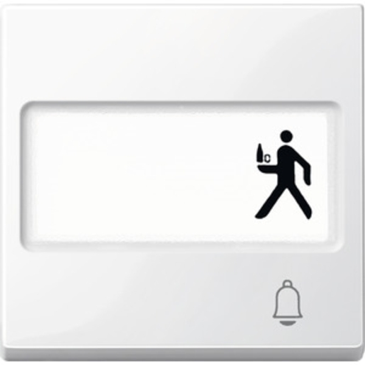1St. Merten MEG3365-0319 Wippe mit Schriftfeld und Kennzeichnung Klingel, polarweiß glänzend, System M