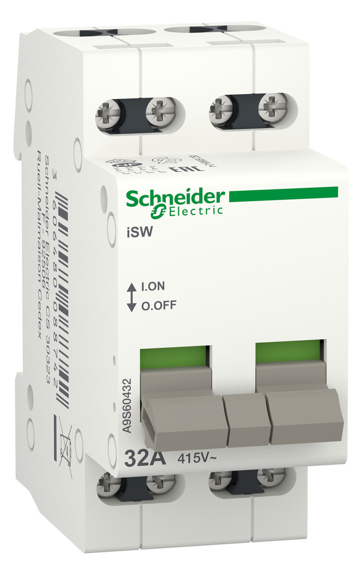 1St. Schneider Electric A9S60432 Lasttrennschalter iSW, 4P, 32A, 415V