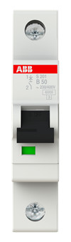 1St. ABB S201-B50 Sicherungsautomat B-Char., 6 kA, 50 A, 1P 2CDS251001R0505