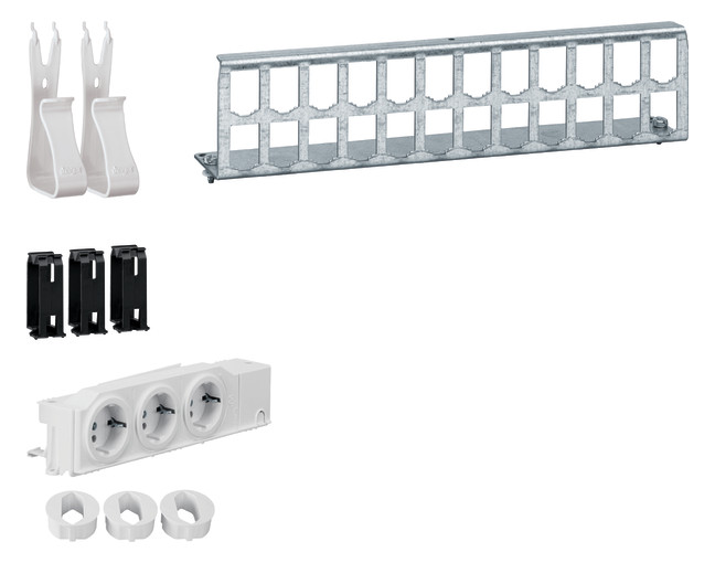 1St. Hager UM00M4 Multimedia Kit, mit Steckdose, Patch-Panel