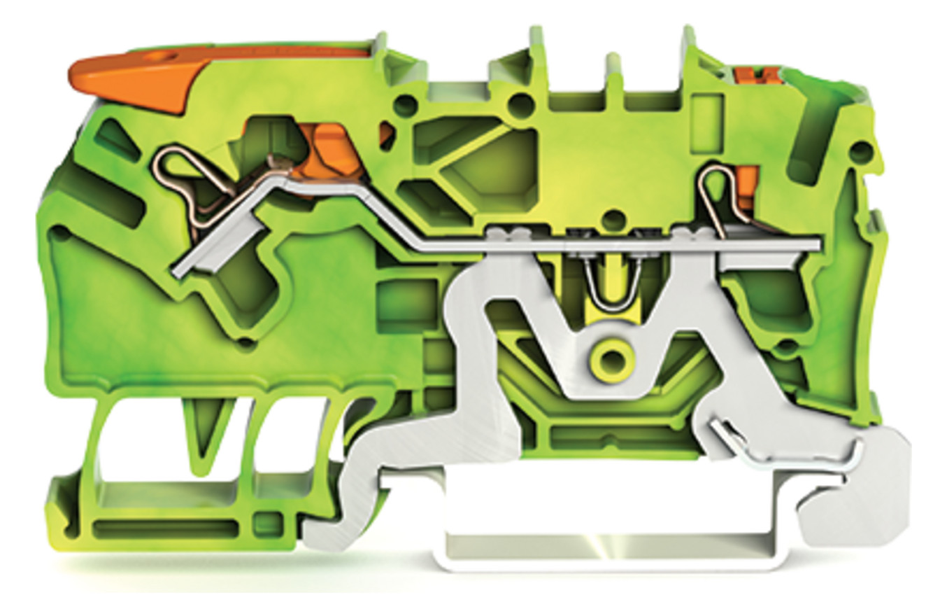 100St. Wago 2102-5207 2-Leiter-Schutzleiterklemme mit Hebel