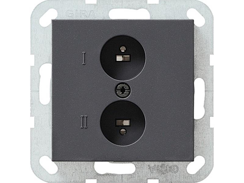 1St. Gira 040228 Stereo Lautsprecher Steckdose System 55 Anthrazit