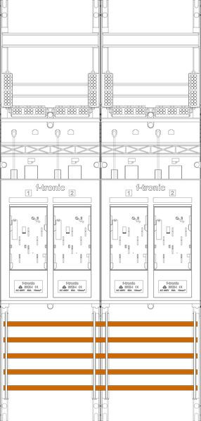 1St. F-Tronic E216DS Zählerfeld E216DS, 2-feldrig, H=1050mm, 4-eHZ mit DS 7141170