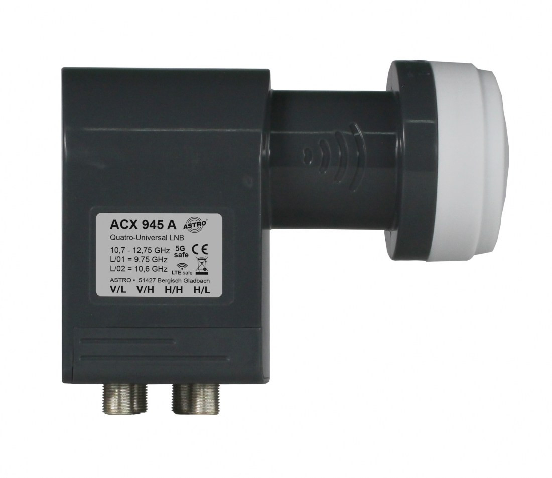 1St. ASTRO ACX 945 A Quatro-Universal-LNB, 40 mm Aufnahme ACX945A