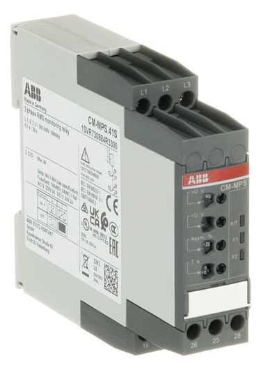 1St. ABB CM-MPS.41S Dreiphasenüberwachungsrelais 2We, 0,0,1-30s, L1-L2-L3=3x300-500VAC 1SVR730884R3300