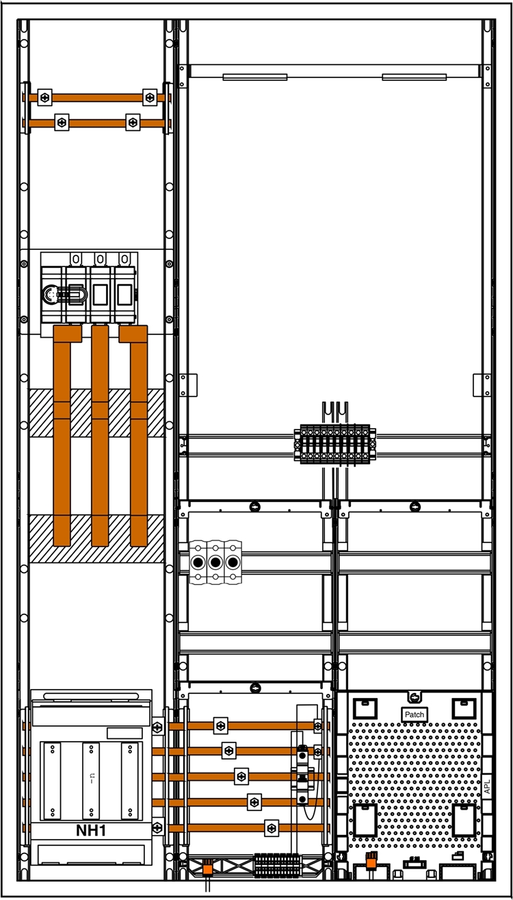 1St. F-Tronic 3HZ93ZWPAPZ200RNG Wandlerschrank 3.HZ ZWP 200A, 3HZ93ZWPAPZ200RNG,NH1-Trenner, Wandlertrennklemme Rhein Netz 7198600