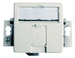 1St. Telegärtner H02010A0079 Telegärtner Modul-Aufnahme 50x50,1-fach UP/50 BR/Unterflur unbestückt, alpinweiss