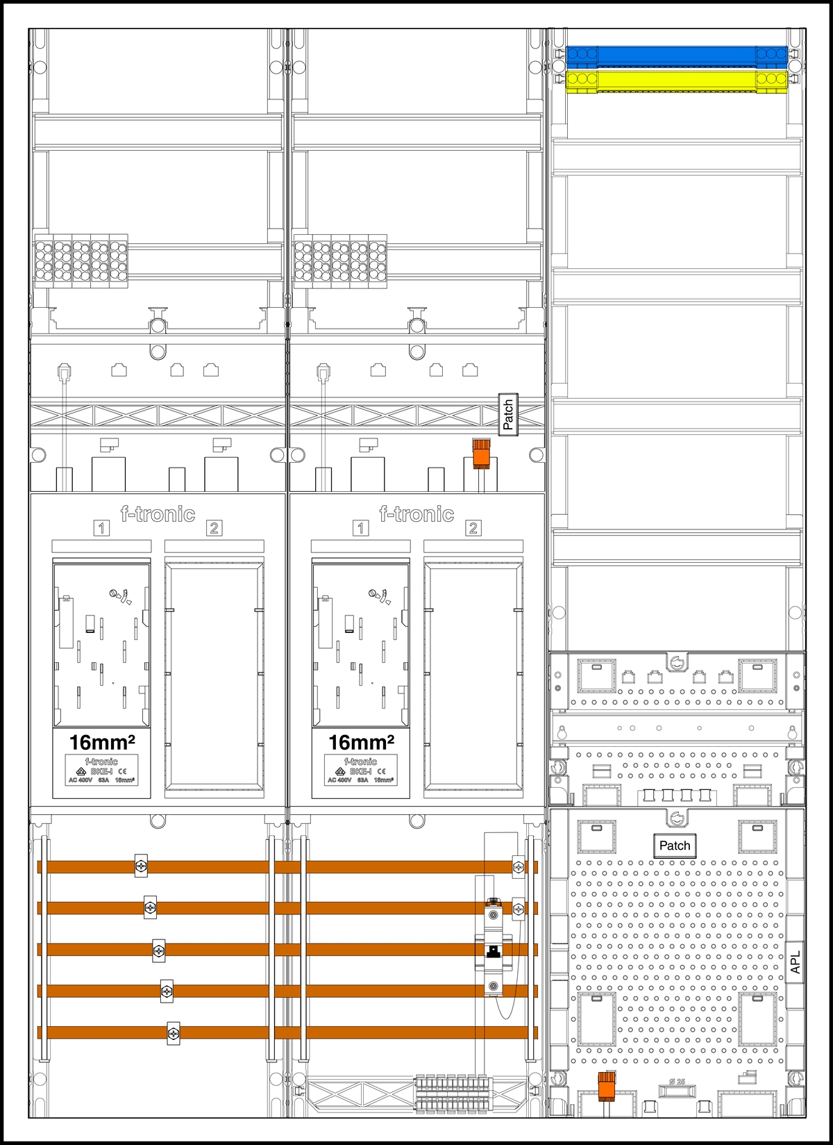 1St. F-Tronic EHZ732APZRFZB10-16 EHZ732APZRFZB10-16, 2ZP 16mm², DS, 2 R, 1 VAPZRFZ inkl. APL, SPVGB10, 2 PPV, 1 PL150 7195674