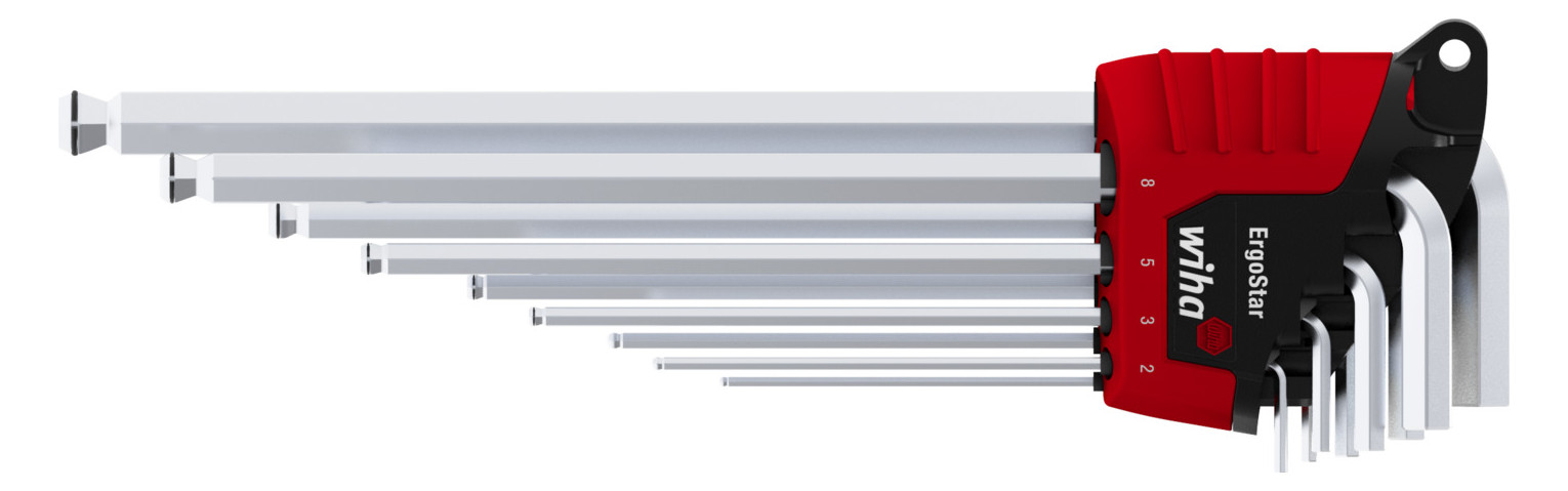 1St. Wiha Stiftschlüssel Set 369RH9 ErgoStar im Halter 37351