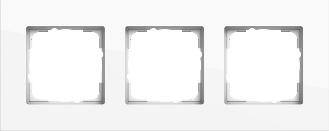 1St. Gira 0213403 Abdeckrahmen 3f Gira Esprit aluminium reinweiß glänzend