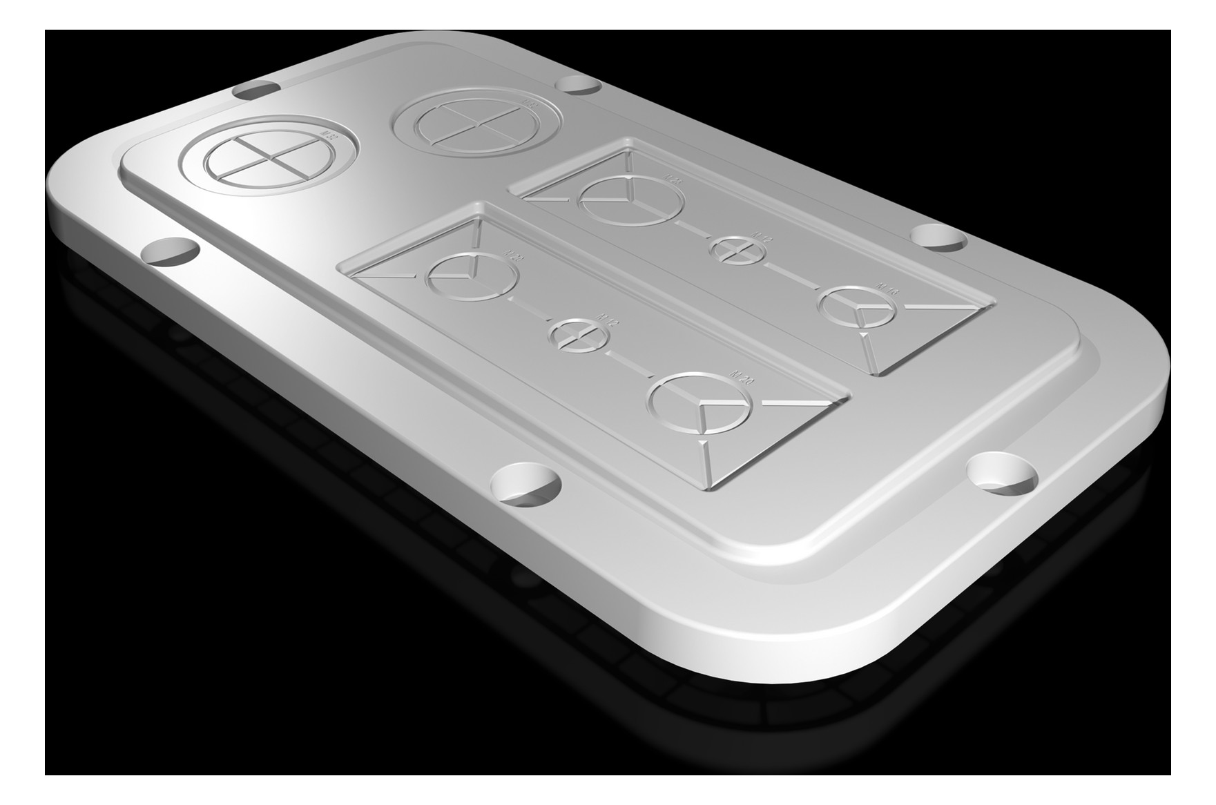 1St. Rittal AX 2561.200 Kunststoff-Flanschplatte, modular, metri AX2561200