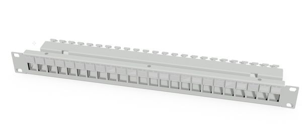 1St. Easylan CKVPL0B01E Einbaupanel 1HE 19 für 24 Keystonemodule inkl. Beschriftungsfenster