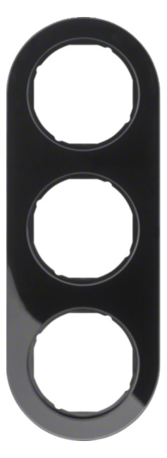 1St. Berker 10132045 Rahmen 3fach Serie R.Classic schwarz, glänzend