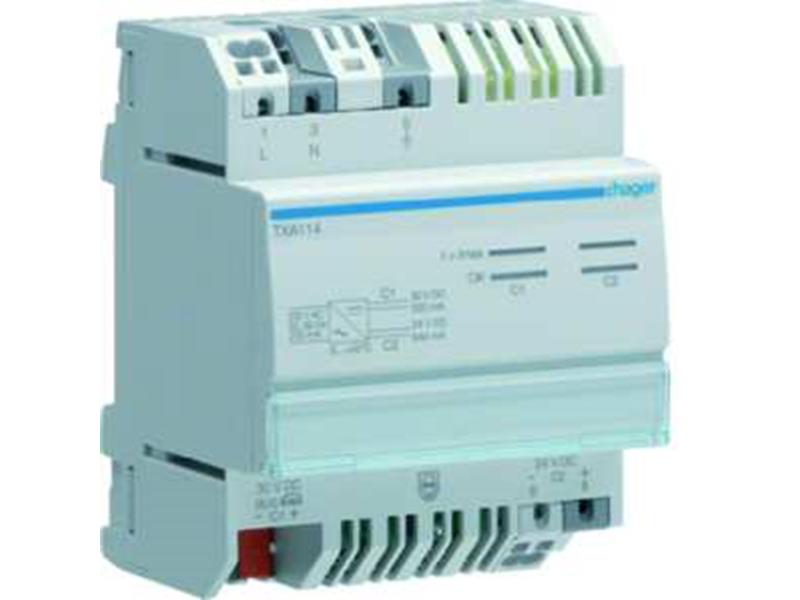 1St. Hager TXA114 Spg. Versorg 1Ausg 1Dr.320mA+24VDC 640mA