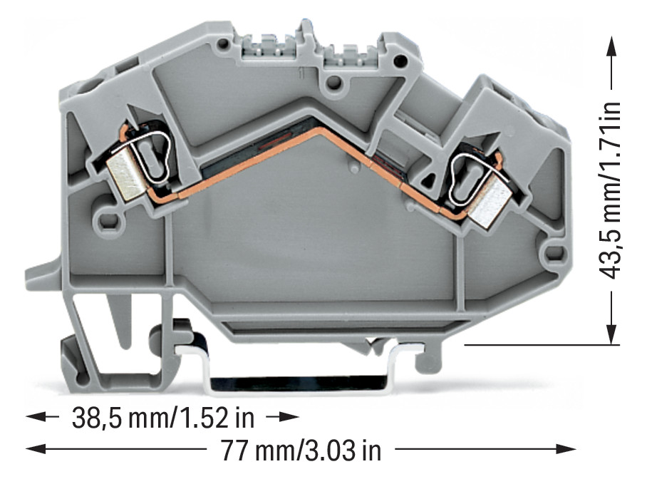 1St. Wago 780-601 Durchgangsklemme grau 2,5 780601