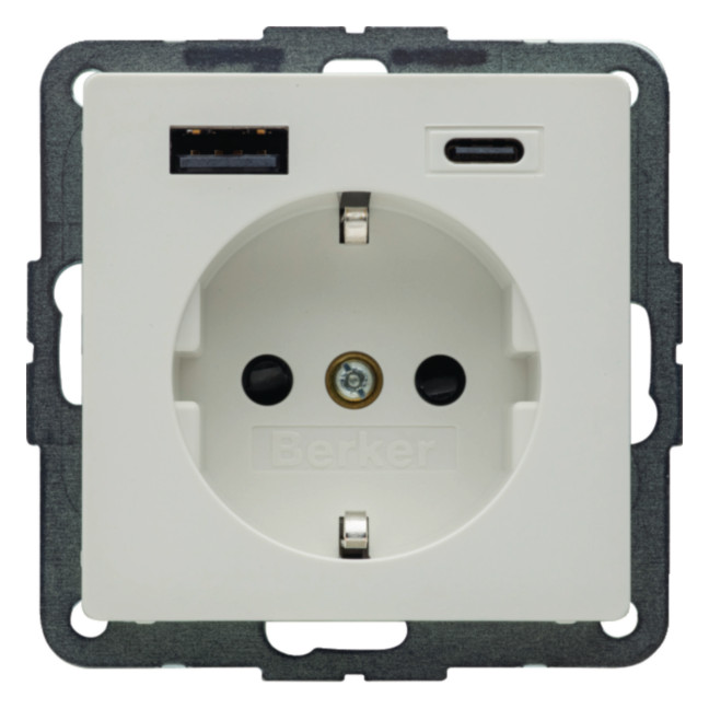 1St. Berker 48146089 Steckdose SCHUKO/USB AC 20W PD Q.x pw