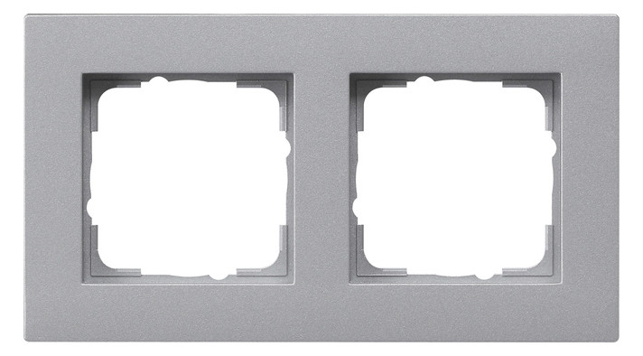 1St. Gira 0212255 Abdeckrahmen 2f flach Gira E2 F Alu,Inha