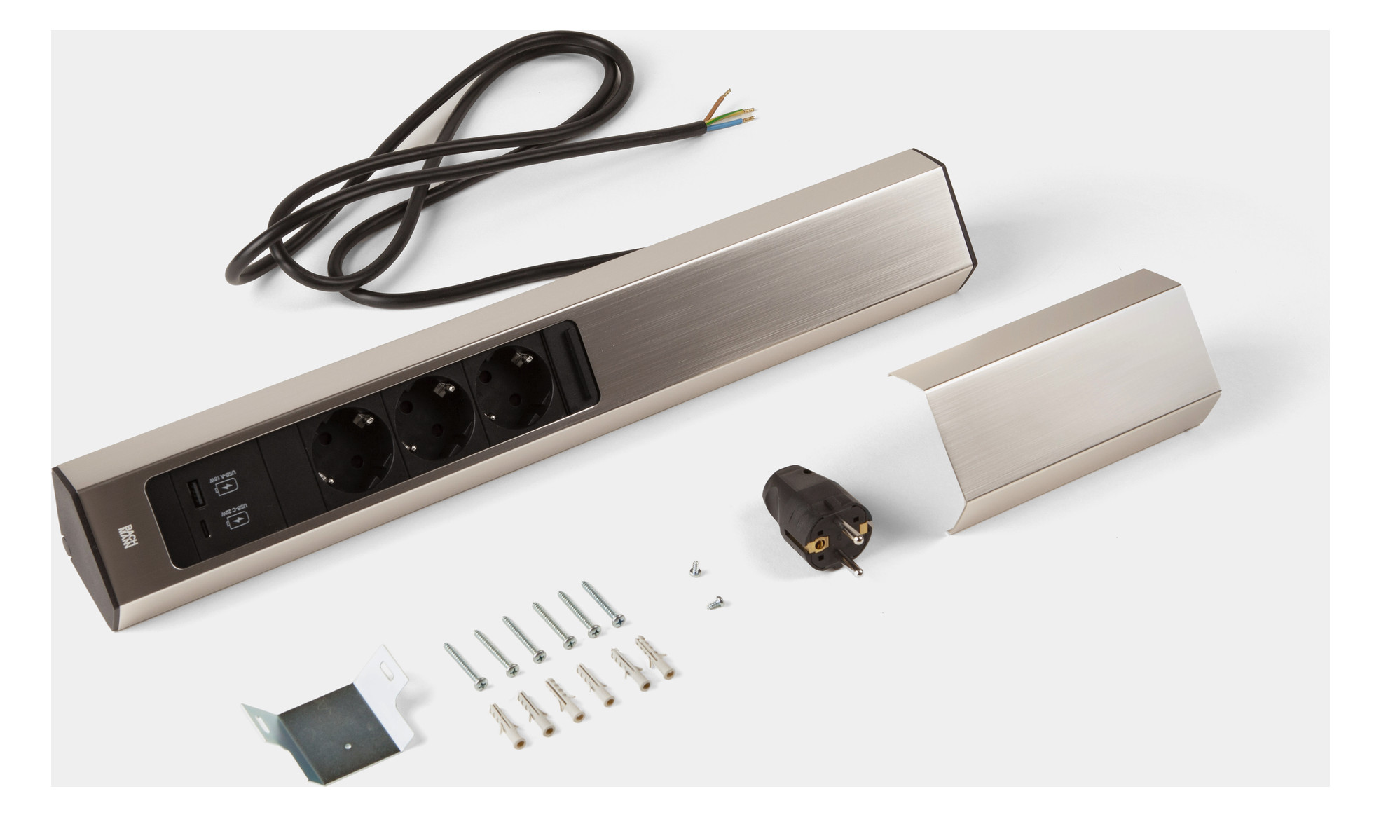 1St. Bachmann 932.006 Casia 2 3-fach USB A/C 2m AEH Edelstahl