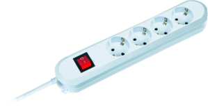 1,5m Bachmann 381.130K schwarz Tischsteckdose mit Schalter 4-fach