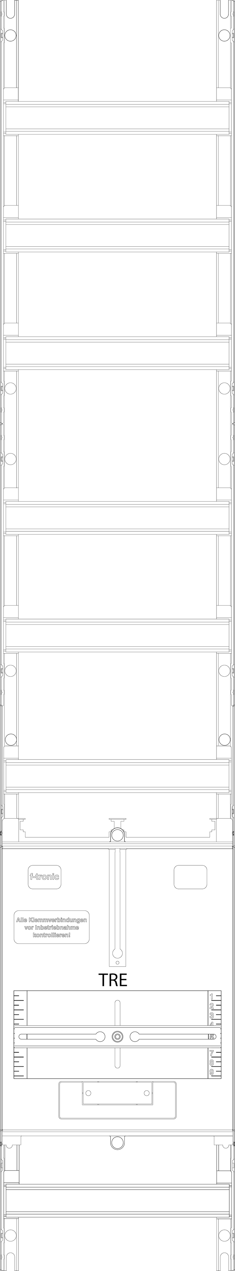 1St. F-Tronic TH3 Tariffeld TH3, 1-feldrig, H=1350mm, 1-TRE-3.HZ 300mm, Vert. 6r, 1 Hutschiene im NAR 7143611