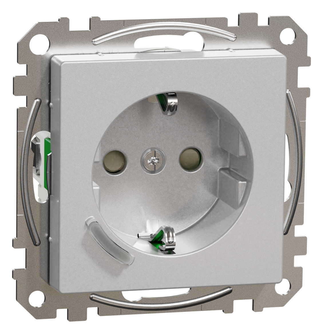 1St. Merten MEG2380-0460 Wiser Schuko-Steckdose System M Aluminium 1St. Merten MEG2380-0460 Wiser  Steckdose System M Aluminium