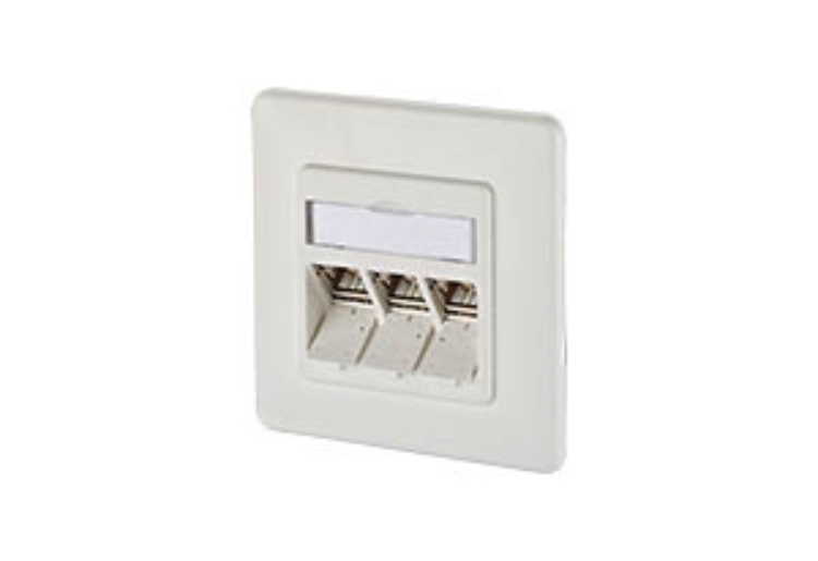 1St. Metz Connect 1309131002-E Anschlussdose E-DAT 3x8 (8) Unterputz, reinweiss, Modul mit 3xRJ45 Cat.6