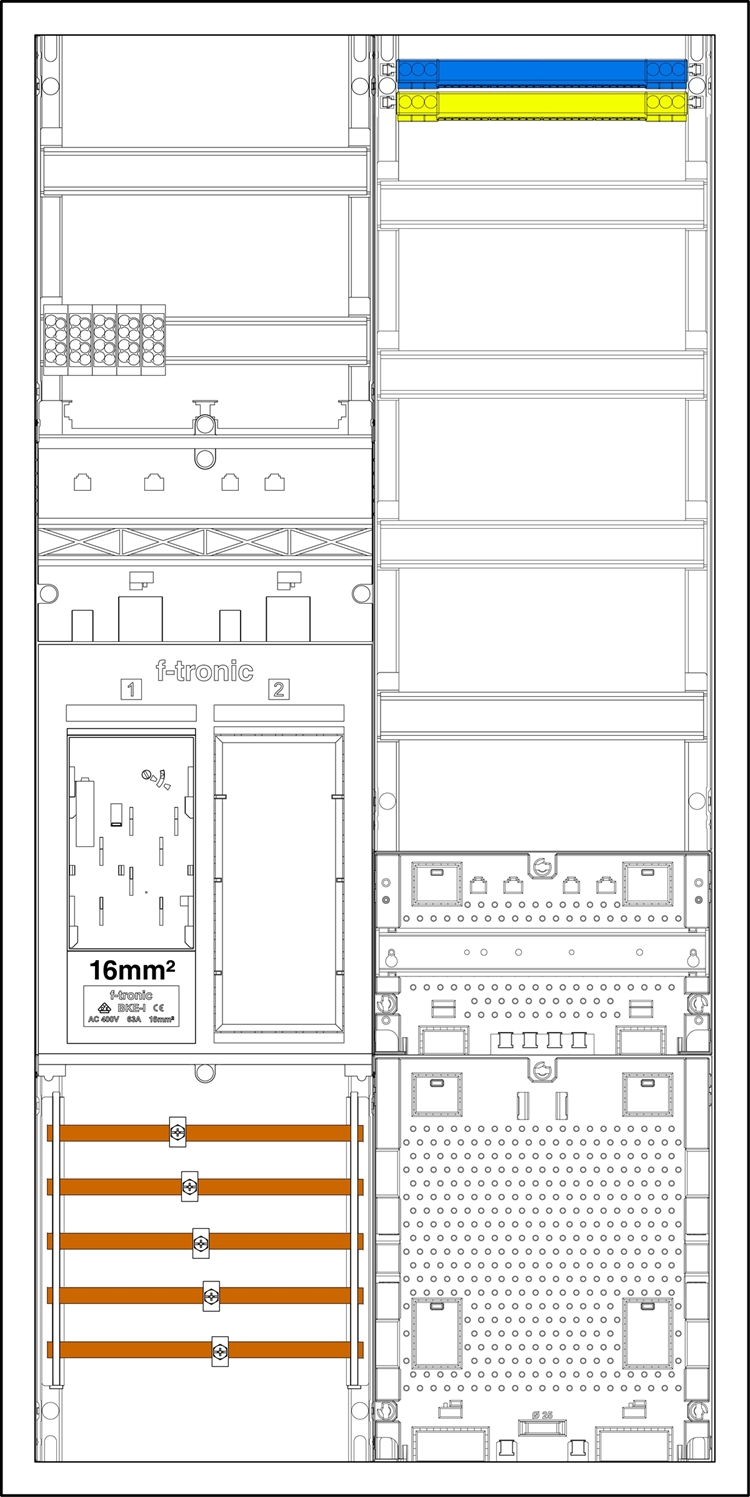 1St. F-Tronic EHZ721APZRFZL-16 EHZ721APZRFZL-16, 1 ZP 16mm², 1 R, 1 VAPZRFZ 7195231