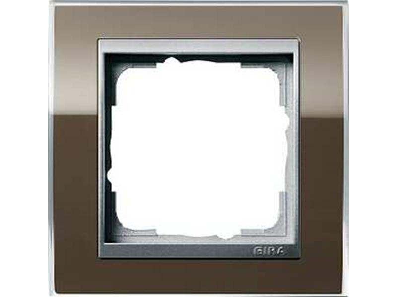 1St. Gira 0211766 Rahmen 1fach für Farbe Alu Gira Event Klar Braun