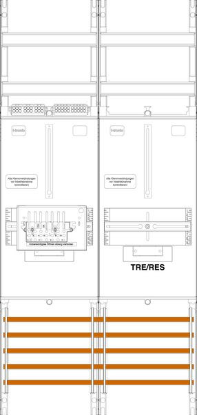 1St. F-Tronic Z1BR1B-ZSK Zählerfeld Z1BR1B-ZSK,H=1050mm, 2-feldrig, 1-3.HZ, 1 ZSK-Set, 1 TRE 7141452