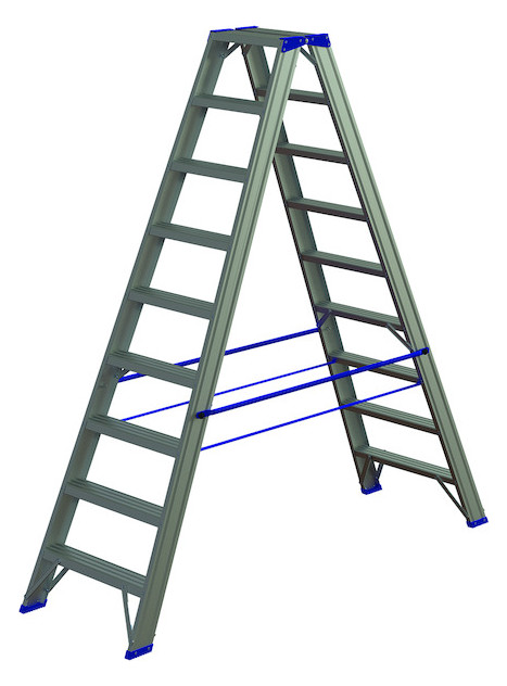 1St. Protec.Class PASSL29 Alu-Stufenstehleiter 2 x 9