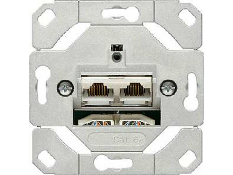 1St. Gira 245200 Netzwerkdose 2fach Cat.6A IEEE 802.3an Einsatz 1St. Gira 245200 Netzwerkdose 2fach Cat.6A IEEE 802.3an Einsatz