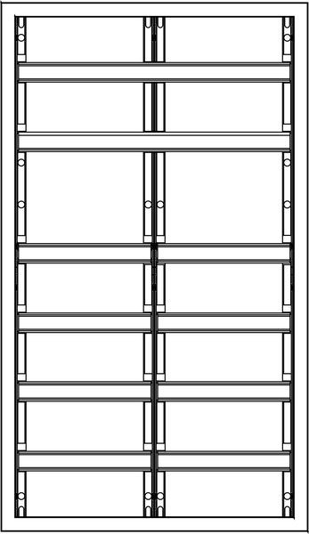 1St. F-Tronic VS2-6-RK Verteilerschrank VS2-6-RK, 2-feldrig, 6r, Reihenklemmen, 950x550x210mm 7110714