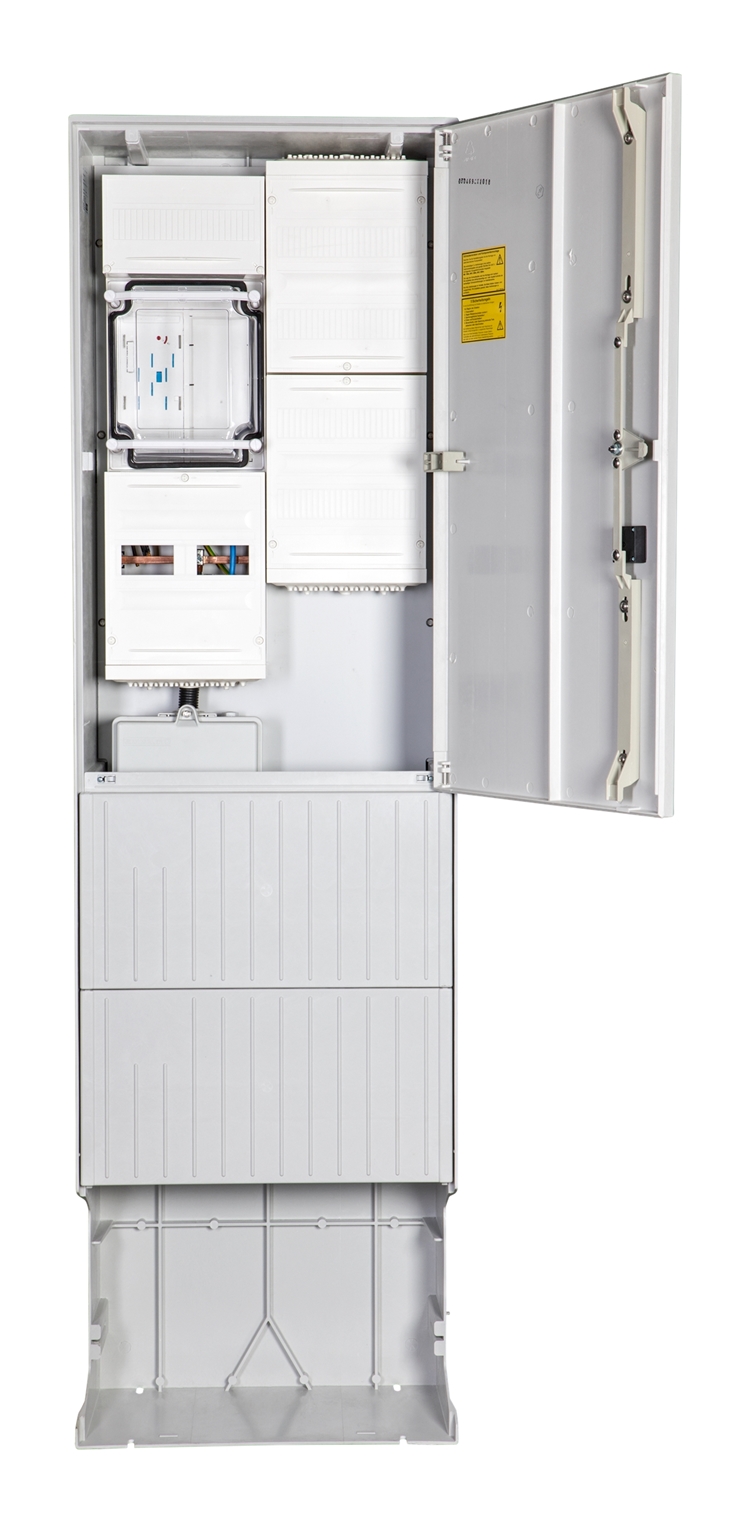 1St. F-Tronic ZSA202-2-eHZ-APZ-HAK Zähleranschlusssäule 2-feldrig, H=2010mm, eHZ, Haube geschl., ZSA202-2-eHZ-APZ-HAK-HG 7160134