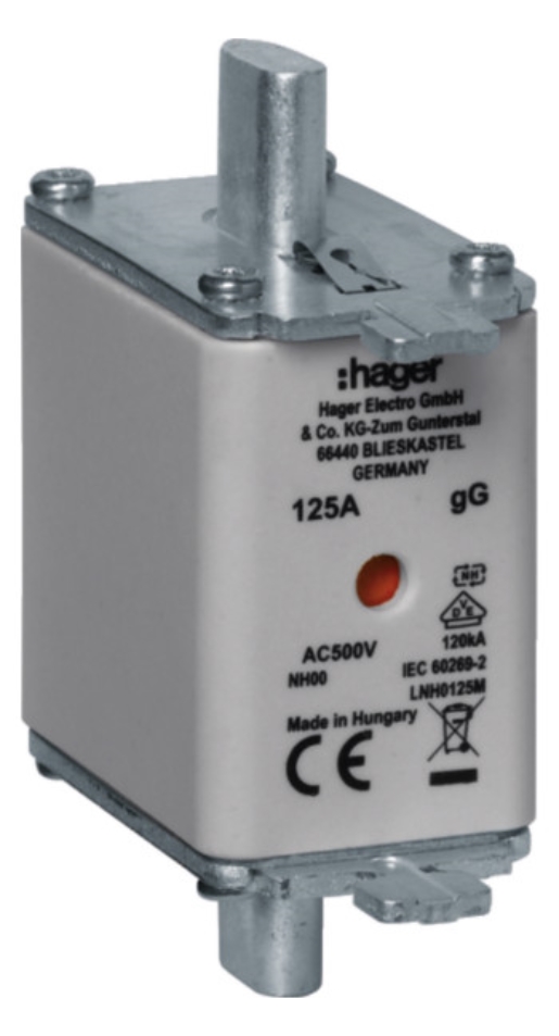 1St. Hager LNH0125M NH-Sicherung NH00 gG 500V 125A