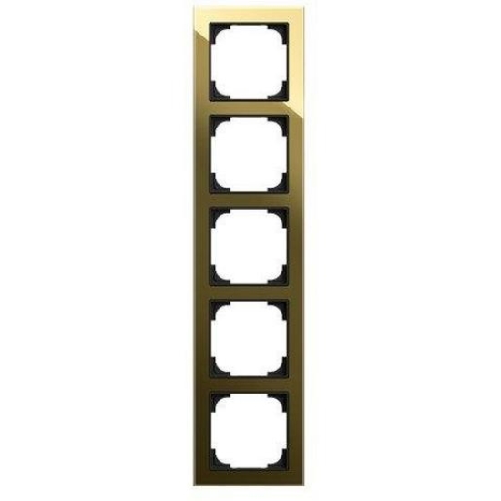 1St. Busch-Jaeger 1725-4013 Rahmen 5-fach Glas schwarz / Gold