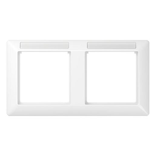 1St. Jung AS5820BFINAWW Rahmen 2fach sprühnebeldichtes Fenster bruchsicher Beschriftungsfeldträger waagerechte Kombinati