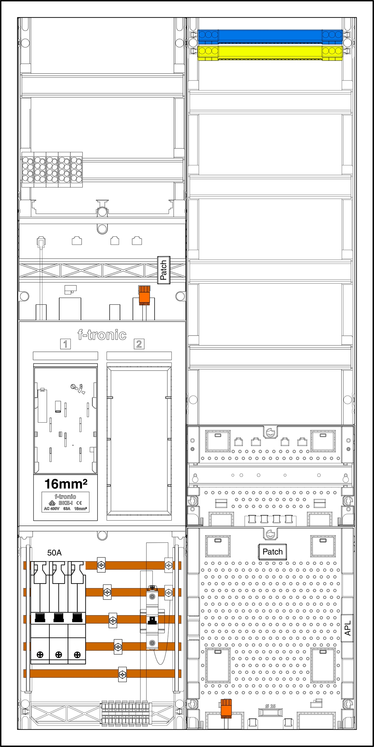 1St. F-Tronic EHZ721APZRFZ50B10-16 EHZ721APZRFZ50B10-16,1ZP 16mm², DS, 1 R, 1 VAPZRFZ inkl. APL, SLS 50A,SPVGB10,2 PPV,1 PL150 7195225