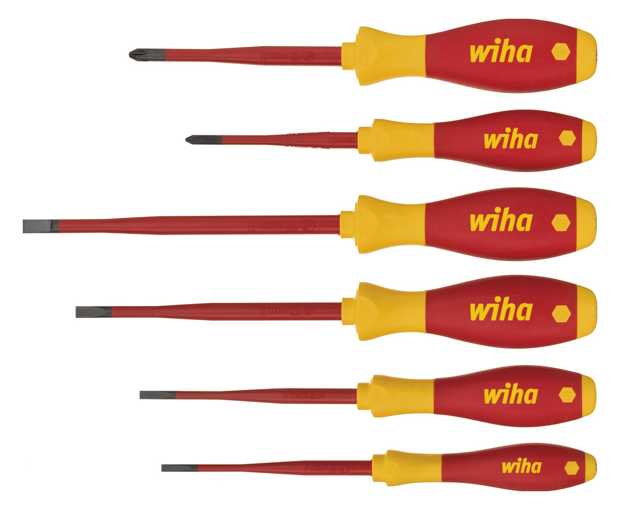 1St. Wiha 3201K6 SoftFinish electric 35389 Set slimFix Schraubendreher 35389 1St. Wiha 3201K6 SoftFinish electric 35389 Set slimFix Schraubendreher 35389