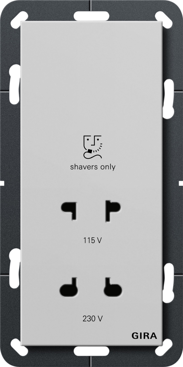 1St. Gira 2820015 Rasiersteckd. 115 - 230 V System 55 Grau m