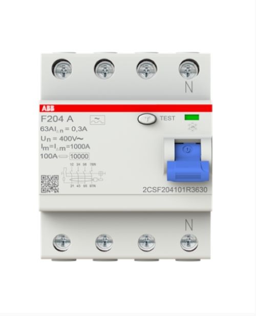 1St. ABB F204A-63/0,3 2CSF204101R3630 Fi-Schutzschalter 4x63A 300mA 0,3A